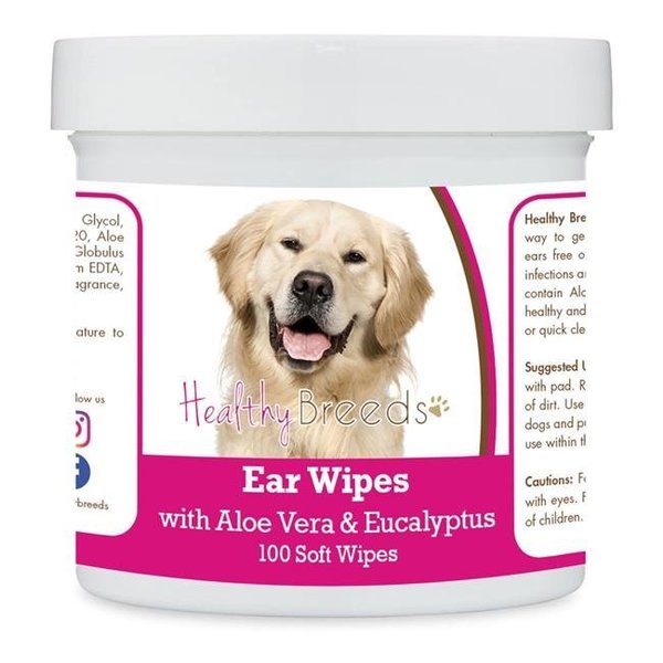 Healthy Breeds Healthy Breeds 192959823783 Golden Retriever Ear Cleaning Wipes with Aloe & Eucalyptus for Dogs - 100 Count 192959823783